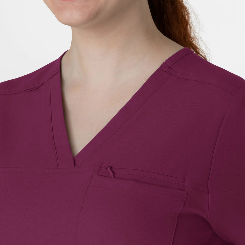 Wink Scrubs Women's Thrive V-Neck Tuck-In Scrub Top Wine | scrub-supply.com