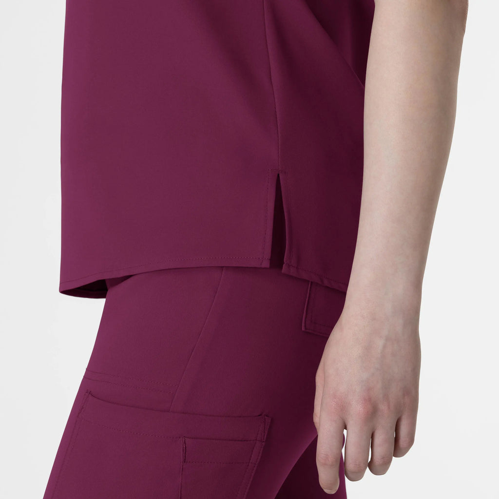 Wink Scrubs Women's Thrive V-Neck Tuck-In Scrub Top Wine | scrub-supply.com