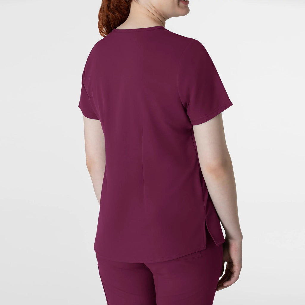 Wink Scrubs Women's Thrive V-Neck Tuck-In Scrub Top Wine | scrub-supply.com