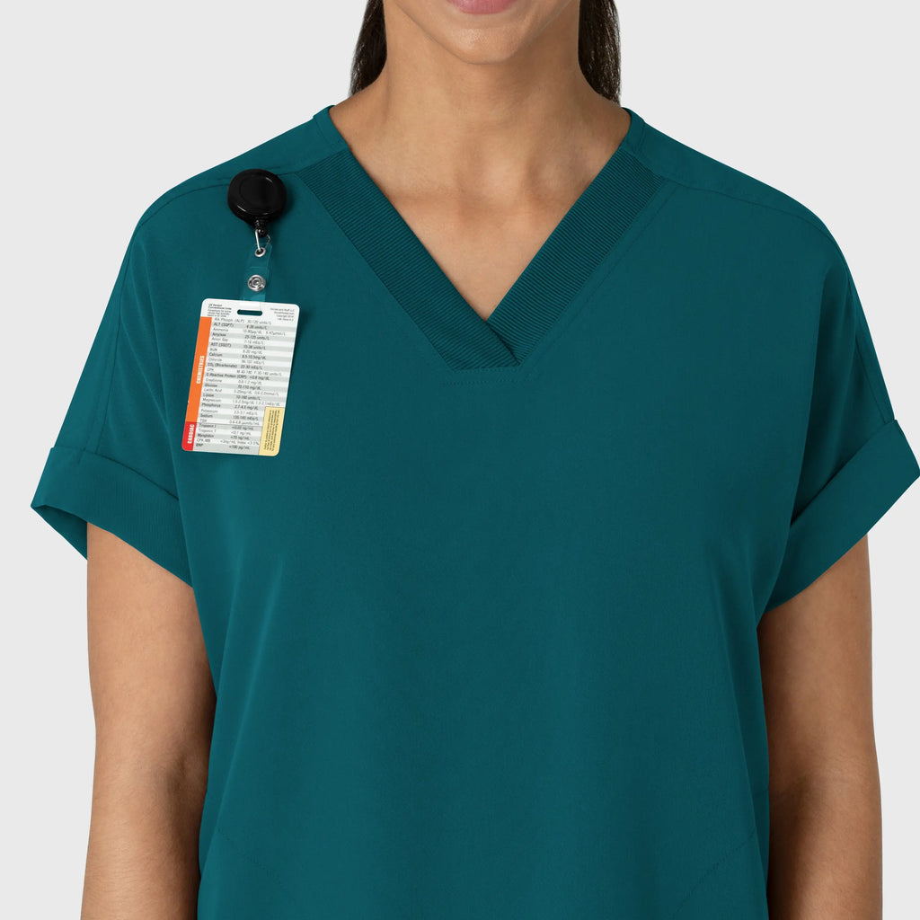 Wink Scrubs Women's Drop Shoulder Boxy Scrub Top Caribbean Blue | scrub-supply.com