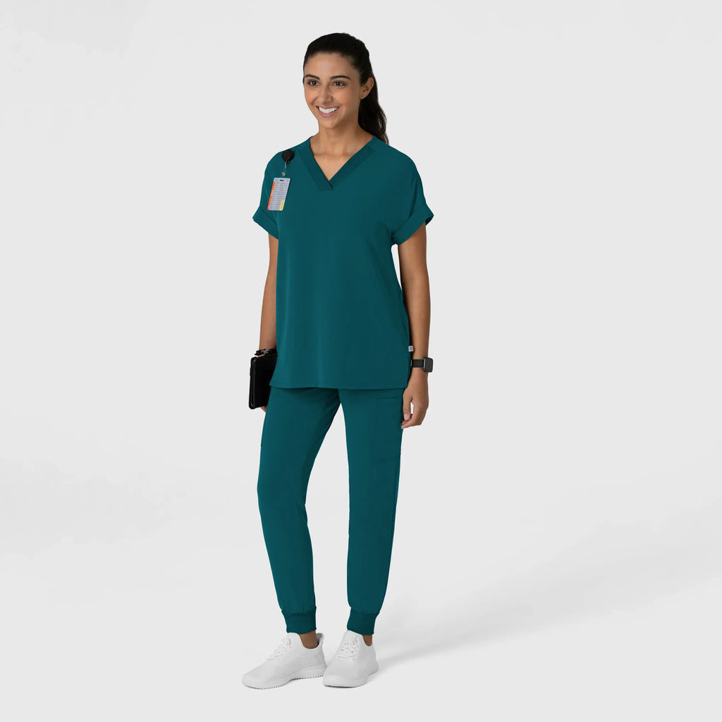 Wink Scrubs Women's Drop Shoulder Boxy Scrub Top Caribbean Blue | scrub-supply.com