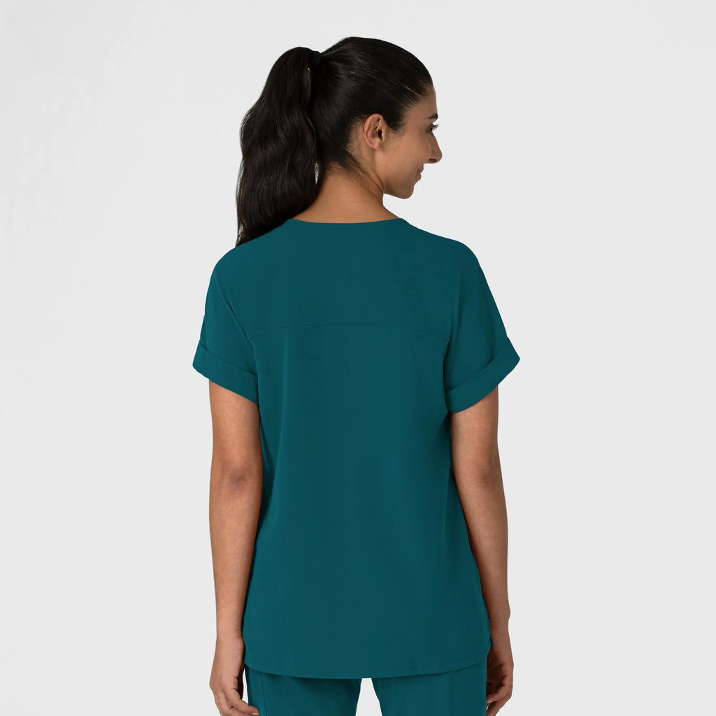 Wink Scrubs Women's Drop Shoulder Boxy Scrub Top Caribbean Blue | scrub-supply.com