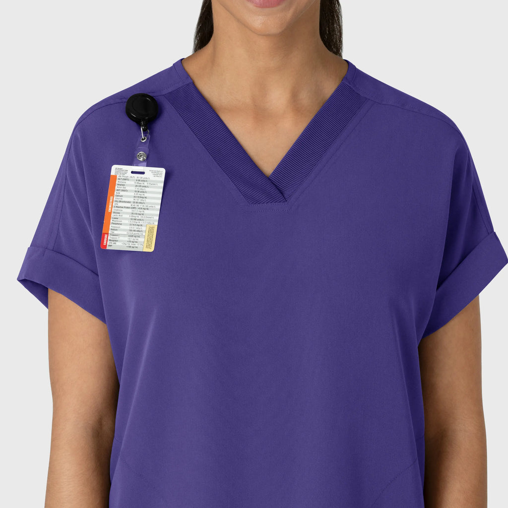 Wink Scrubs Women's Drop Shoulder Boxy Scrub Top Grape | scrub-supply.com