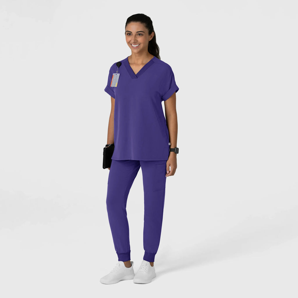 Wink Scrubs Women's Drop Shoulder Boxy Scrub Top Grape | scrub-supply.com