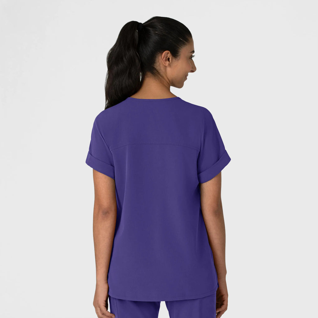 Wink Scrubs Women's Drop Shoulder Boxy Scrub Top Grape | scrub-supply.com