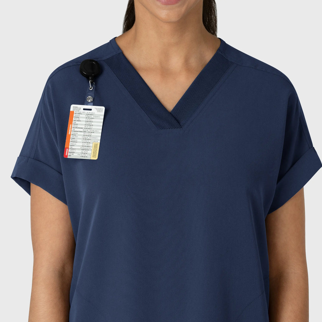 Wink Scrubs Women's Drop Shoulder Boxy Scrub Top Navy | scrub-supply.com