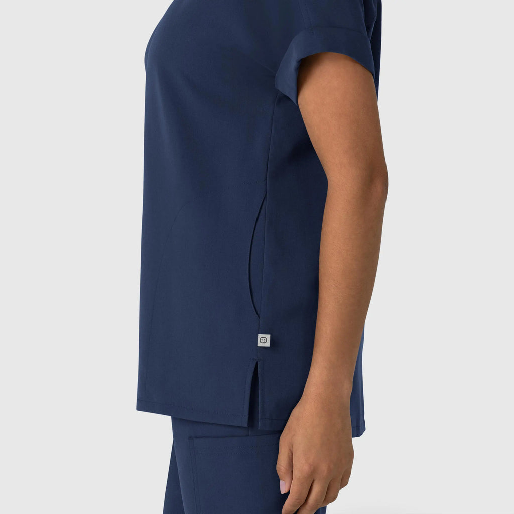 Wink Scrubs Women's Drop Shoulder Boxy Scrub Top Navy | scrub-supply.com