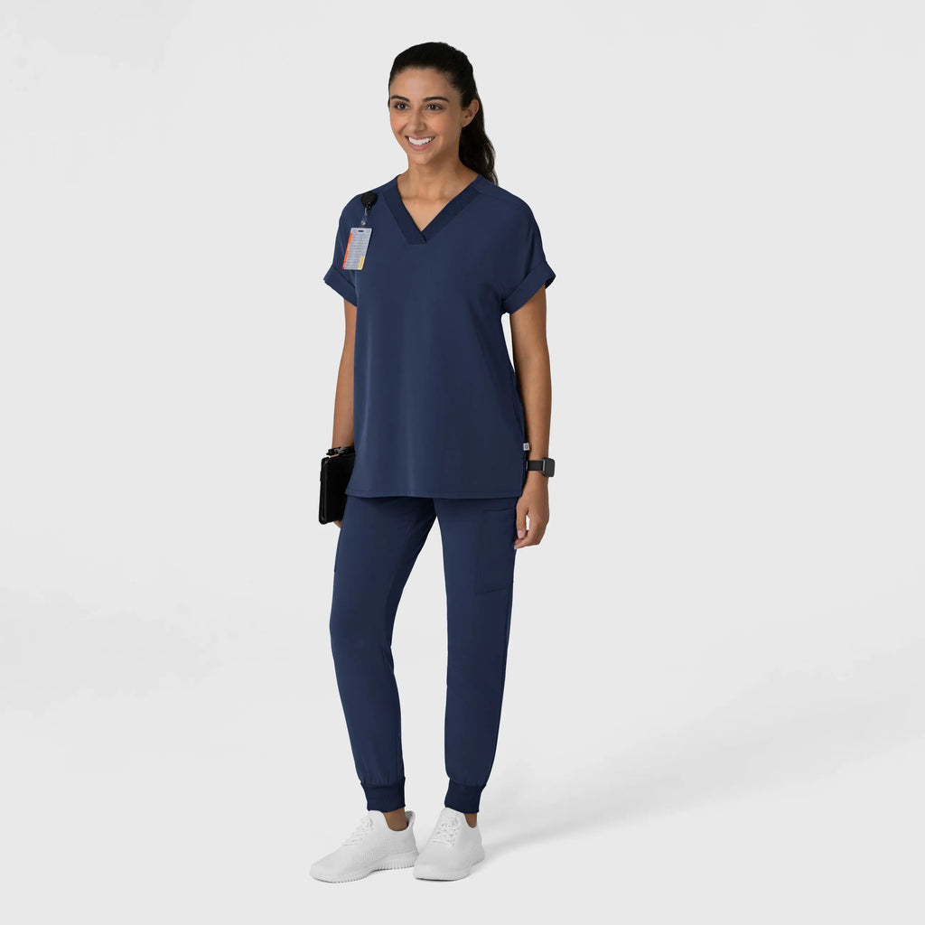 Wink Scrubs Women's Drop Shoulder Boxy Scrub Top Navy | scrub-supply.com