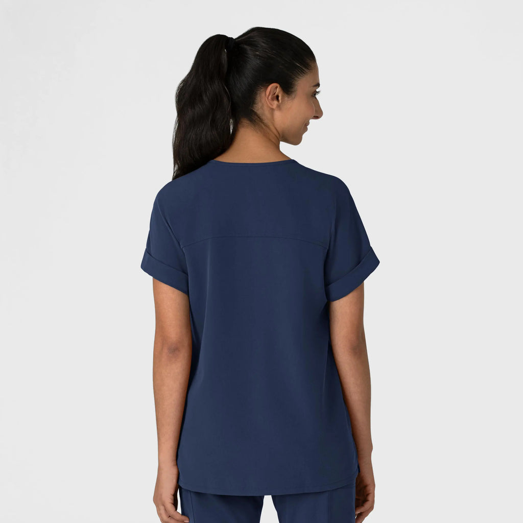 Wink Scrubs Women's Drop Shoulder Boxy Scrub Top Navy | scrub-supply.com