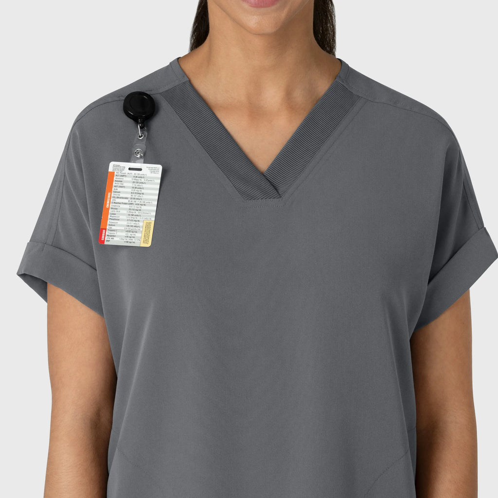 Wink Scrubs Women's Drop Shoulder Boxy Scrub Top Pewter | scrub-supply.com