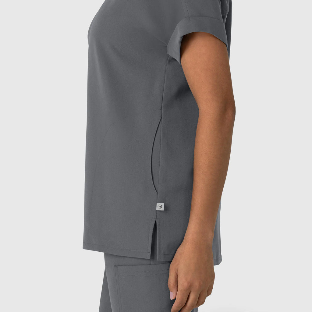 Wink Scrubs Women's Drop Shoulder Boxy Scrub Top Pewter | scrub-supply.com