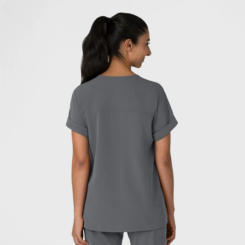 Wink Scrubs Women's Drop Shoulder Boxy Scrub Top Pewter | scrub-supply.com