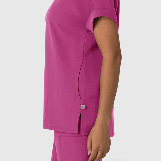 Wink Scrubs Women's Drop Shoulder Boxy Scrub Top Raspberry | scrub-supply.com