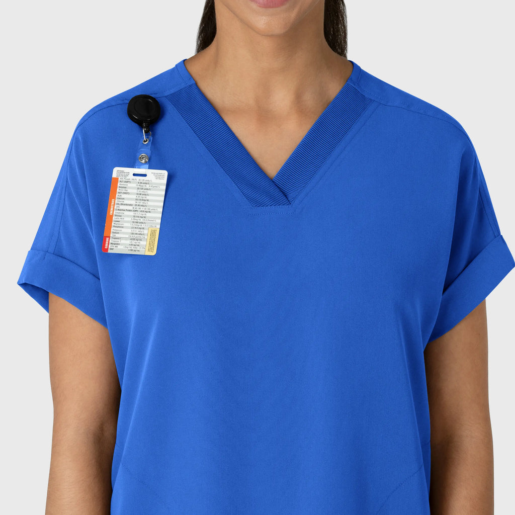 Wink Scrubs Women's Drop Shoulder Boxy Scrub Top Royal Blue | scrub-supply.com