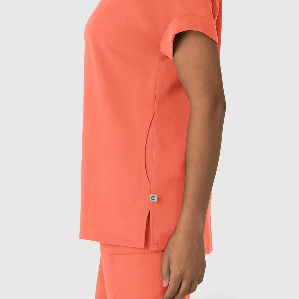 Wink Scrubs Women's Drop Shoulder Boxy Scrub Top Sugar Coral | scrub-supply.com