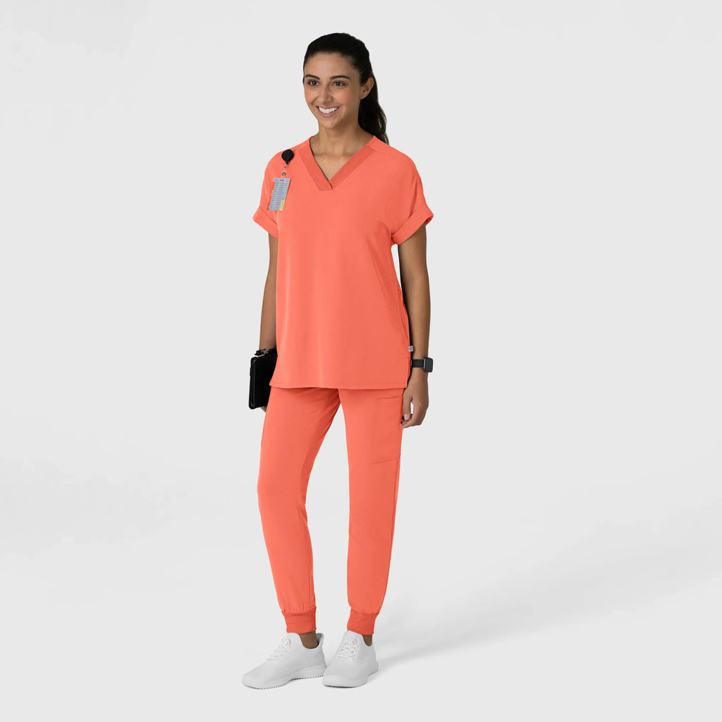 Wink Scrubs Women's Drop Shoulder Boxy Scrub Top Sugar Coral | scrub-supply.com