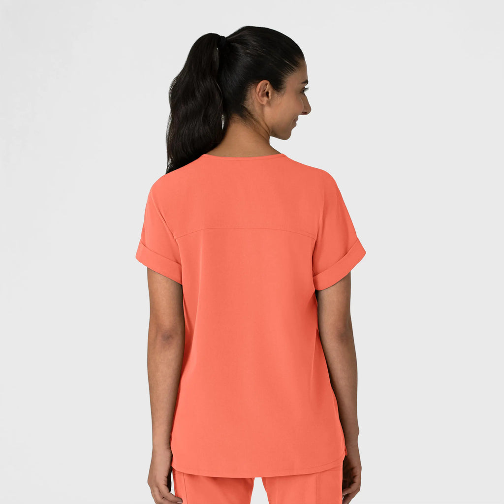 Wink Scrubs Women's Drop Shoulder Boxy Scrub Top Sugar Coral | scrub-supply.com