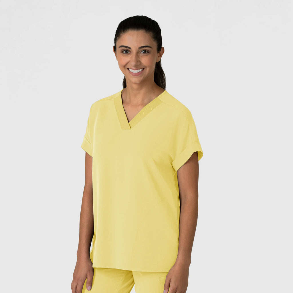 Wink Scrubs Women's Drop Shoulder Boxy Scrub Top Sunshine Yellow | scrub-supply.com