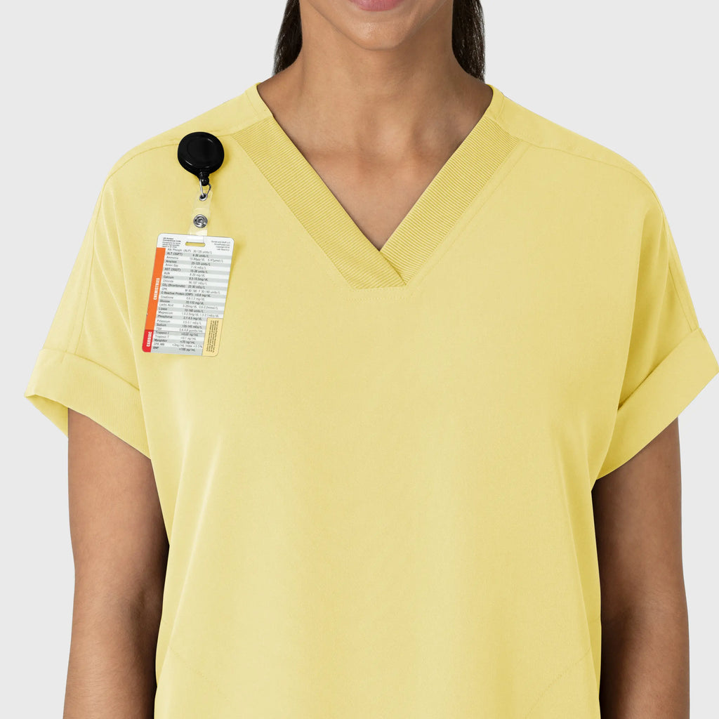 Wink Scrubs Women's Drop Shoulder Boxy Scrub Top Sunshine Yellow | scrub-supply.com