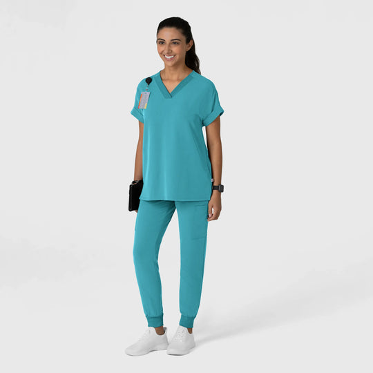 Wink Scrubs Women's Drop Shoulder Boxy Scrub Top Teal | scrub-supply.com