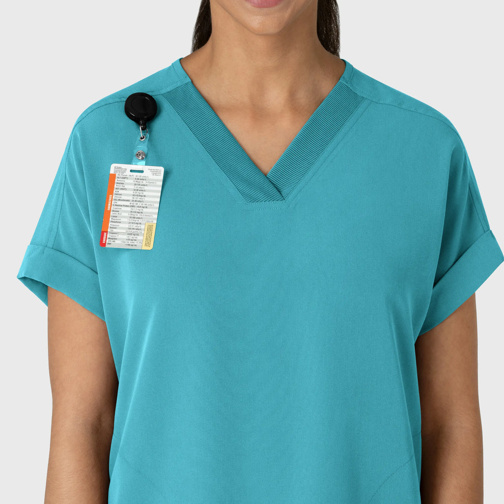 Wink Scrubs Women's Drop Shoulder Boxy Scrub Top Teal | scrub-supply.com