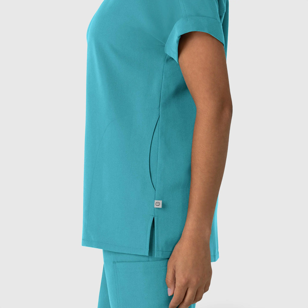 Wink Scrubs Women's Drop Shoulder Boxy Scrub Top Teal | scrub-supply.com