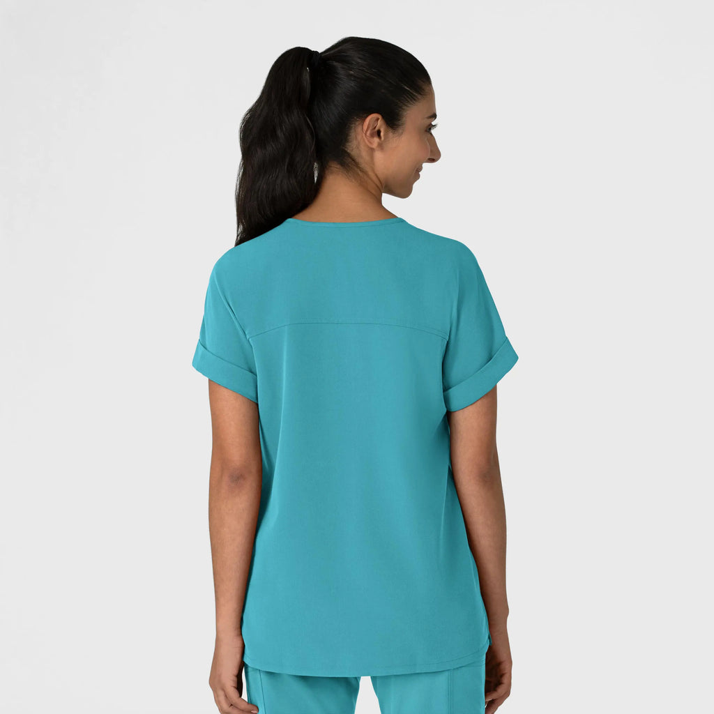 Wink Scrubs Women's Drop Shoulder Boxy Scrub Top Teal | scrub-supply.com