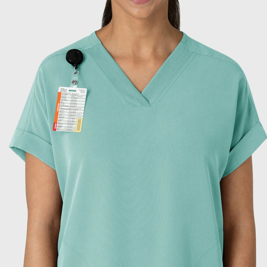 Wink Scrubs Women's Drop Shoulder Boxy Scrub Top Turquoise | scrub-supply.com