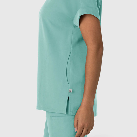 Wink Scrubs Women's Drop Shoulder Boxy Scrub Top Turquoise | scrub-supply.com