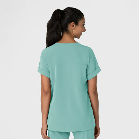 Wink Scrubs Women's Drop Shoulder Boxy Scrub Top Turquoise | scrub-supply.com