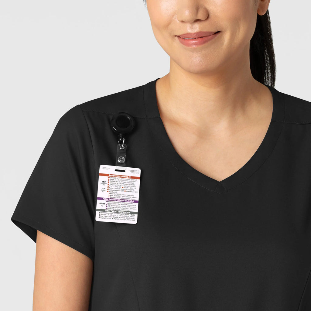 Wink Scrubs Women's 2-Pocket V-Neck Scrub Top Black | scrub-supply.com