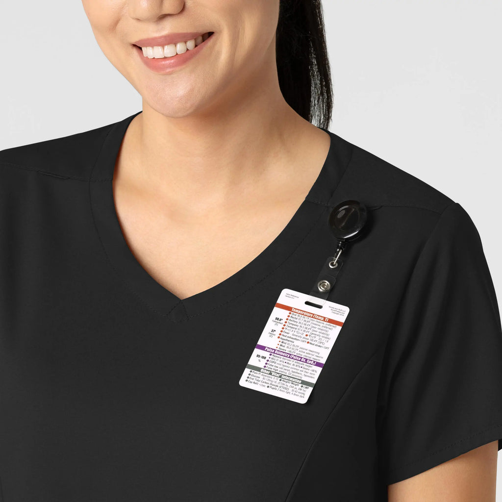 Wink Scrubs Women's 2-Pocket V-Neck Scrub Top Black | scrub-supply.com