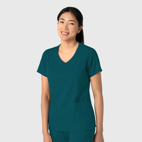 Wink Scrubs Women's 2-Pocket V-Neck Scrub Top Caribbean Blue | scrub-supply.com