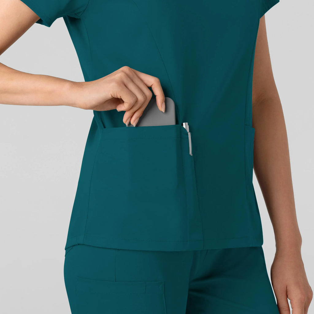 Wink Scrubs Women's 2-Pocket V-Neck Scrub Top Caribbean Blue | scrub-supply.com