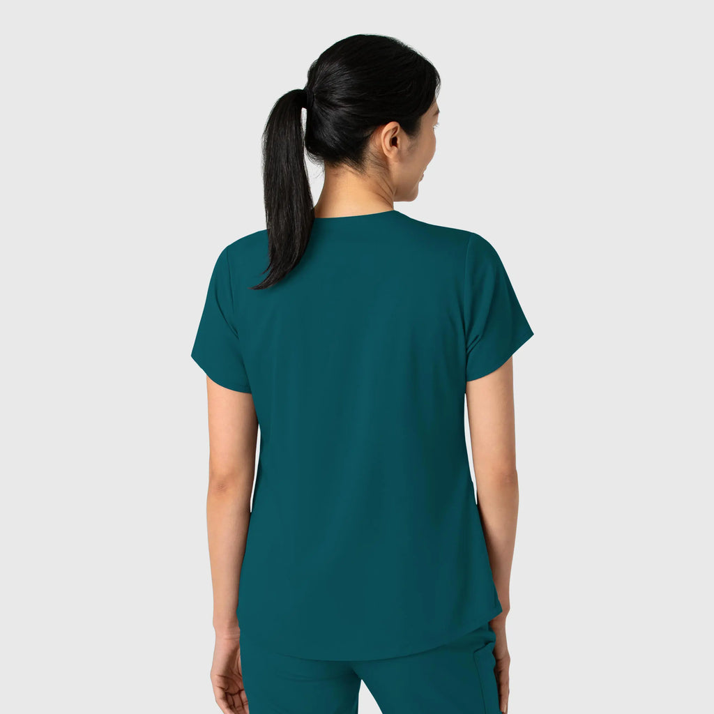 Wink Scrubs Women's 2-Pocket V-Neck Scrub Top Caribbean Blue | scrub-supply.com