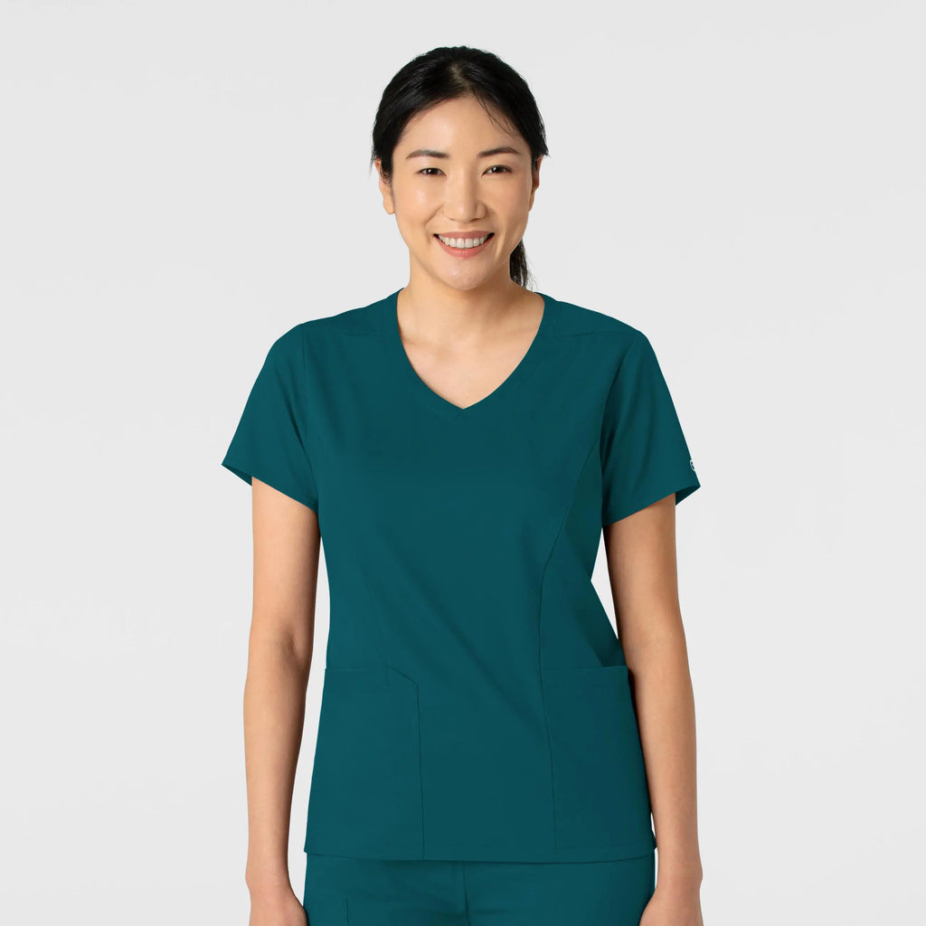 Wink Scrubs Women's 2-Pocket V-Neck Scrub Top Caribbean Blue | scrub-supply.com