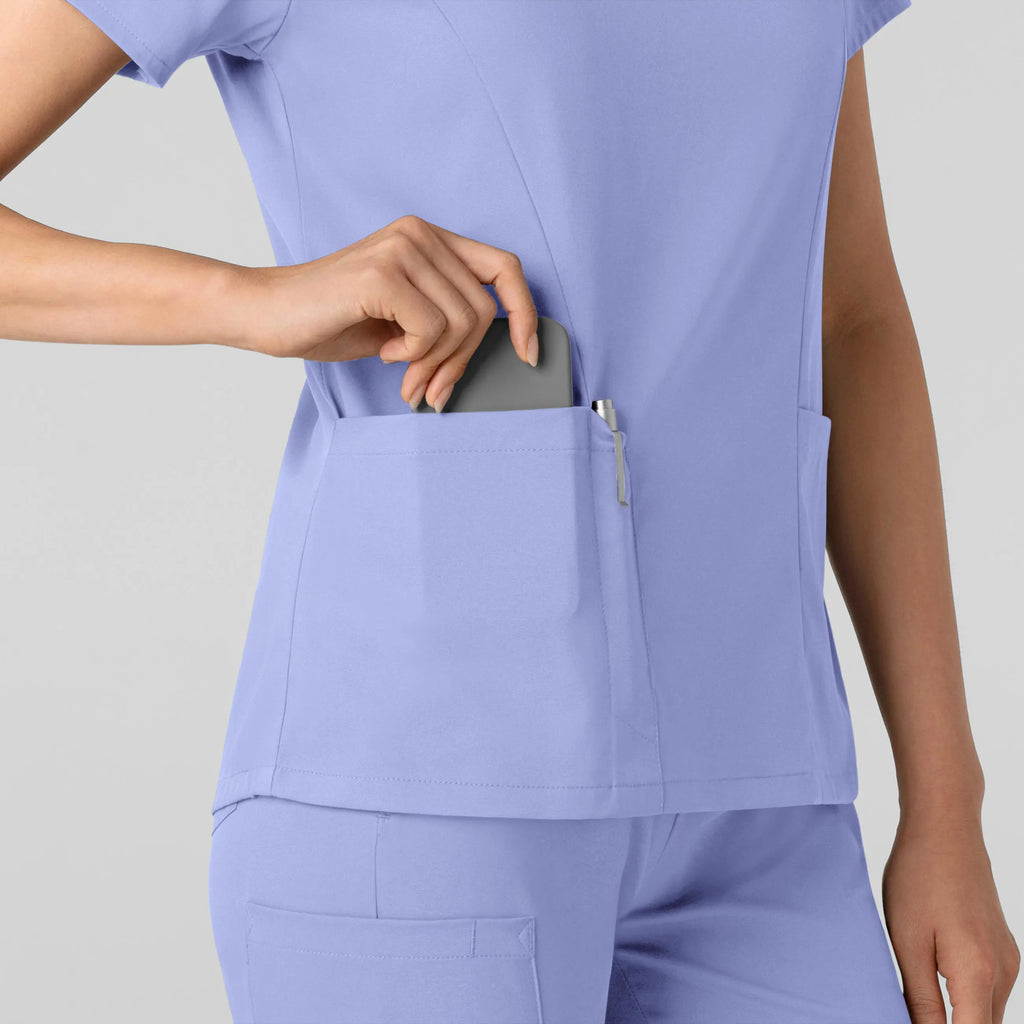 Wink Scrubs Women's 2-Pocket V-Neck Scrub Top Ceil Blue | scrub-supply.com