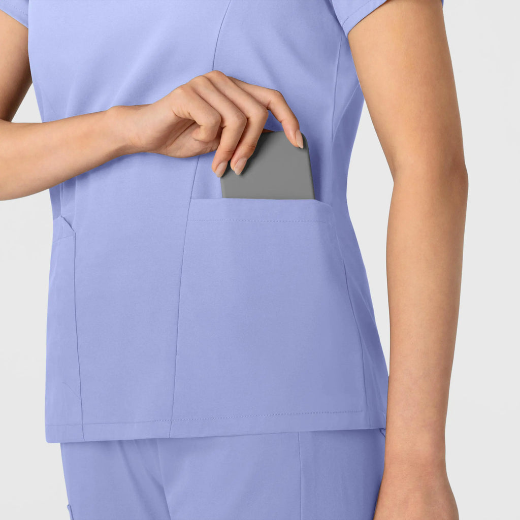 Wink Scrubs Women's 2-Pocket V-Neck Scrub Top Ceil Blue | scrub-supply.com