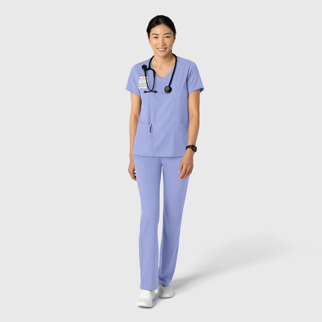 Wink Scrubs Women's 2-Pocket V-Neck Scrub Top Ceil Blue | scrub-supply.com