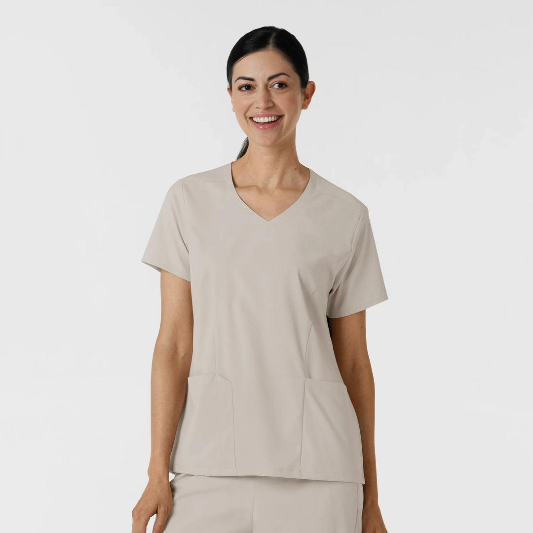 Wink Scrubs Women's 2-Pocket V-Neck Scrub Top Cloud | scrub-supply.com