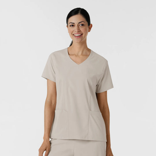Wink Scrubs Women's 2-Pocket V-Neck Scrub Top Cloud | scrub-supply.com