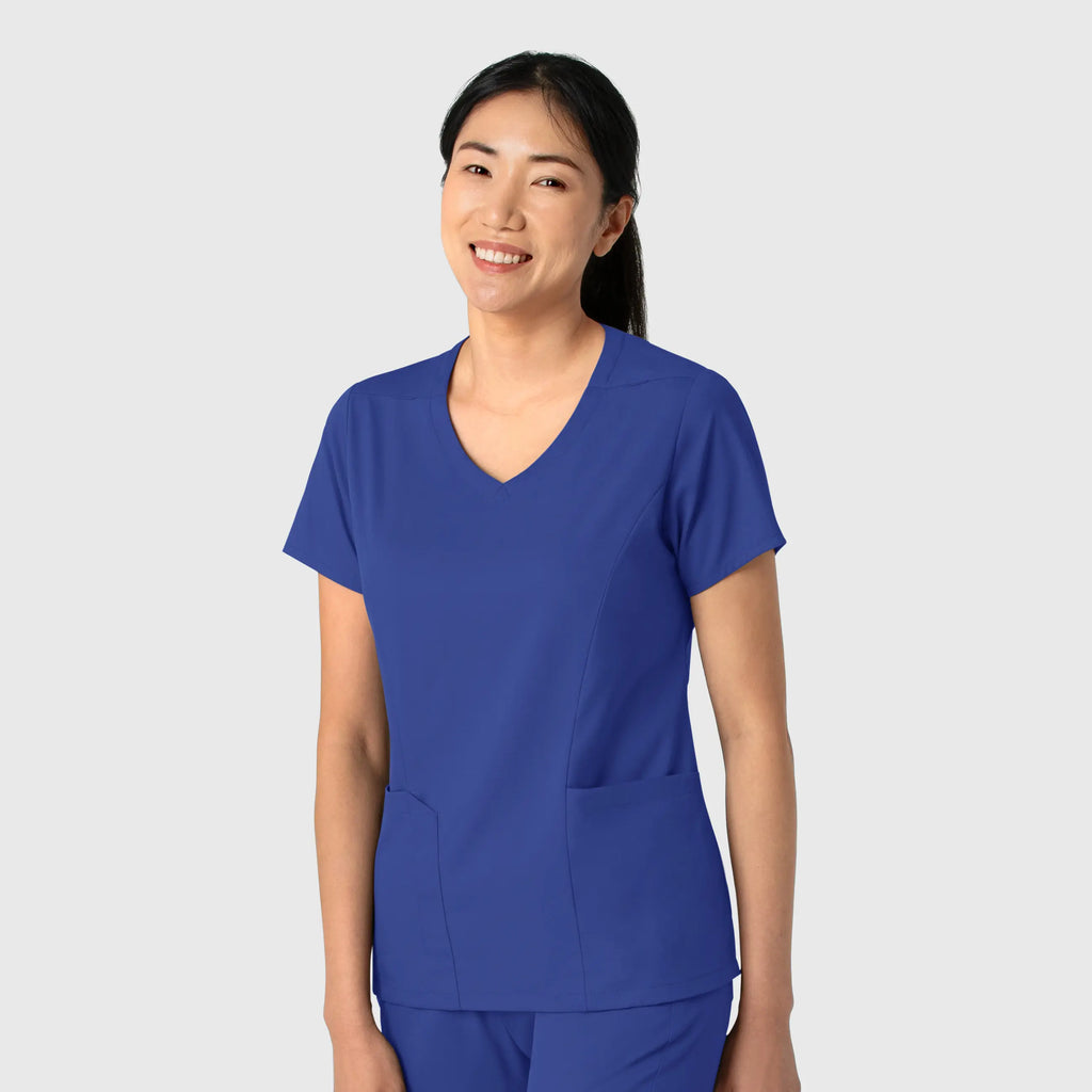 Wink Scrubs Women's 2-Pocket V-Neck Scrub Top Galaxy Blue | scrub-supply.com