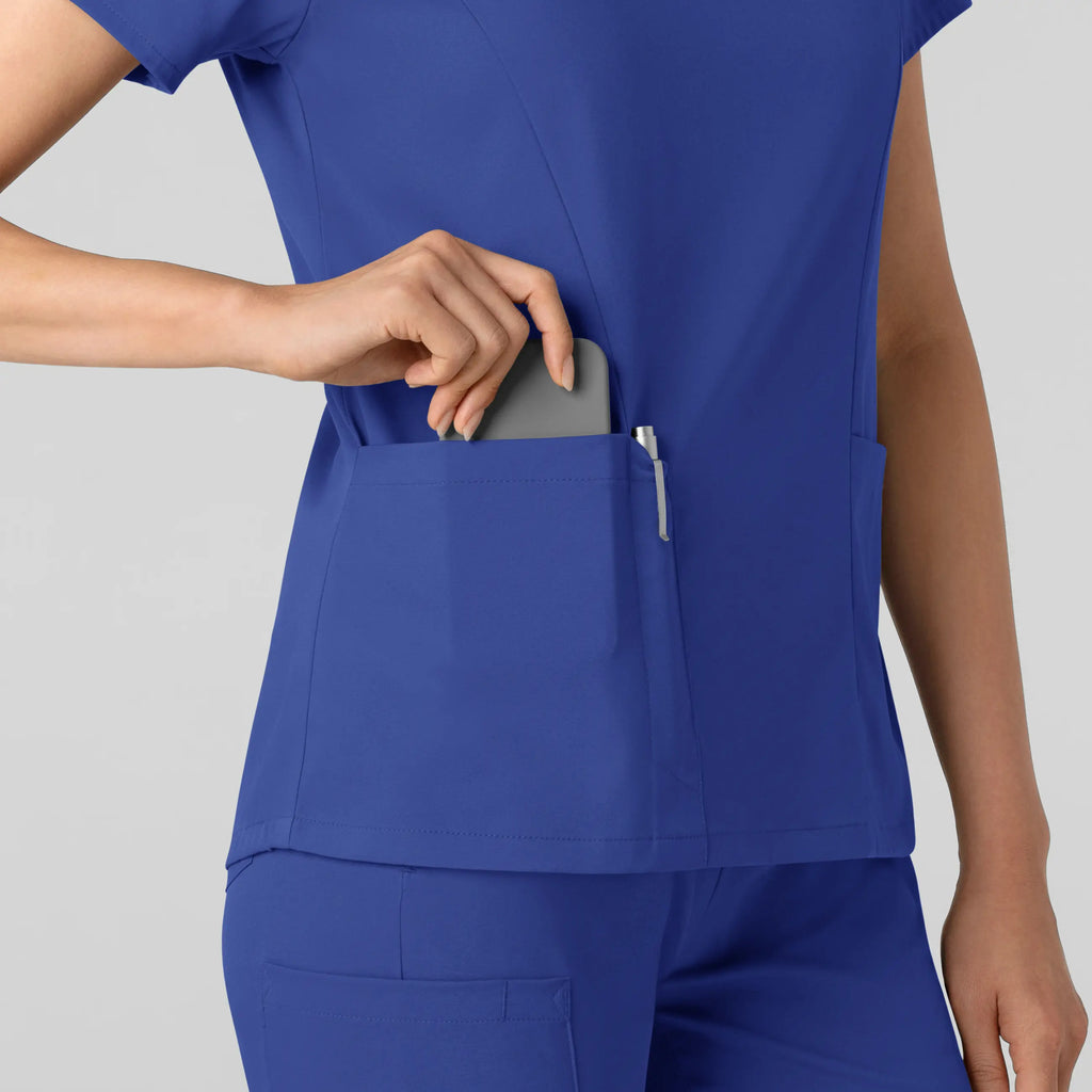 Wink Scrubs Women's 2-Pocket V-Neck Scrub Top Galaxy Blue | scrub-supply.com