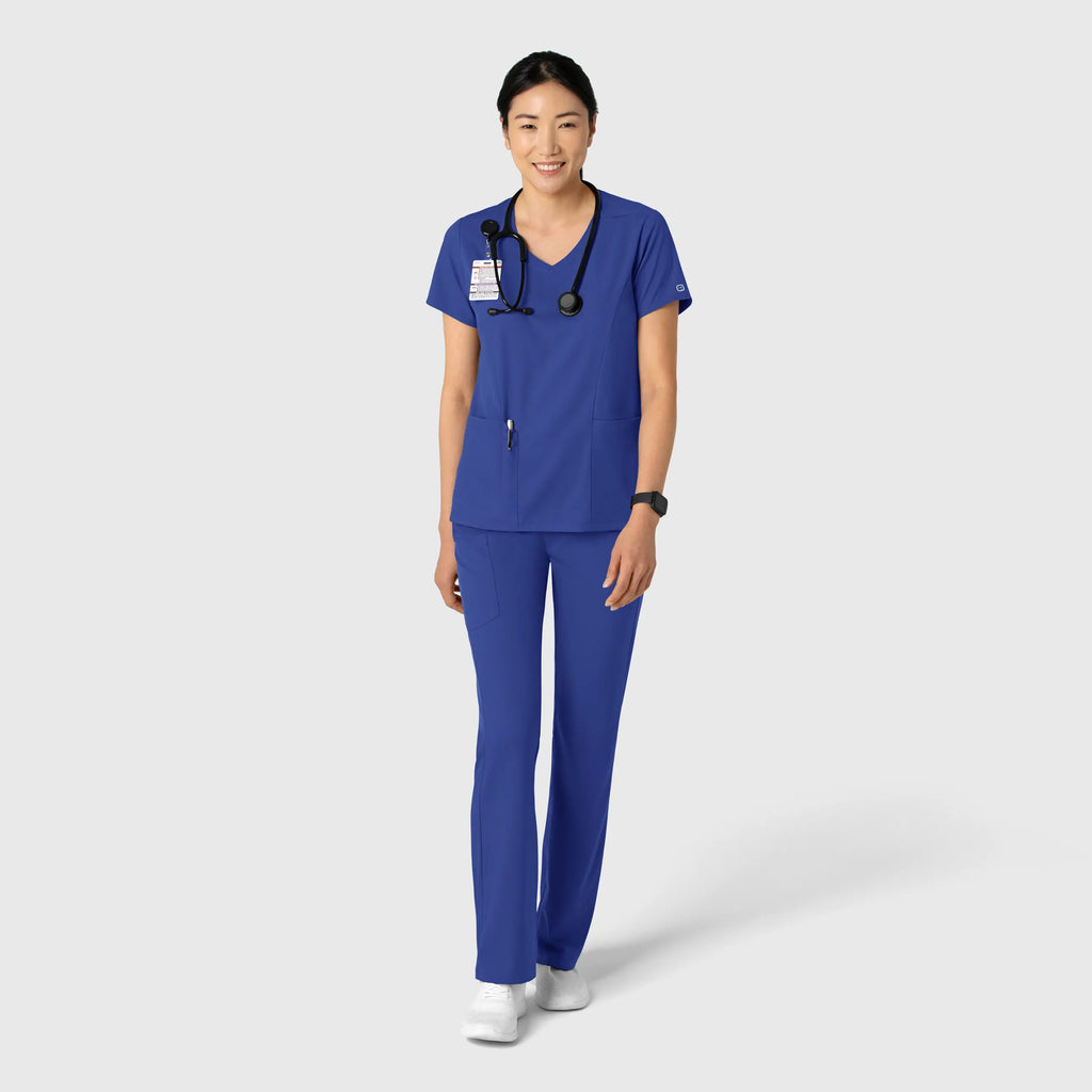 Wink Scrubs Women's 2-Pocket V-Neck Scrub Top Galaxy Blue | scrub-supply.com