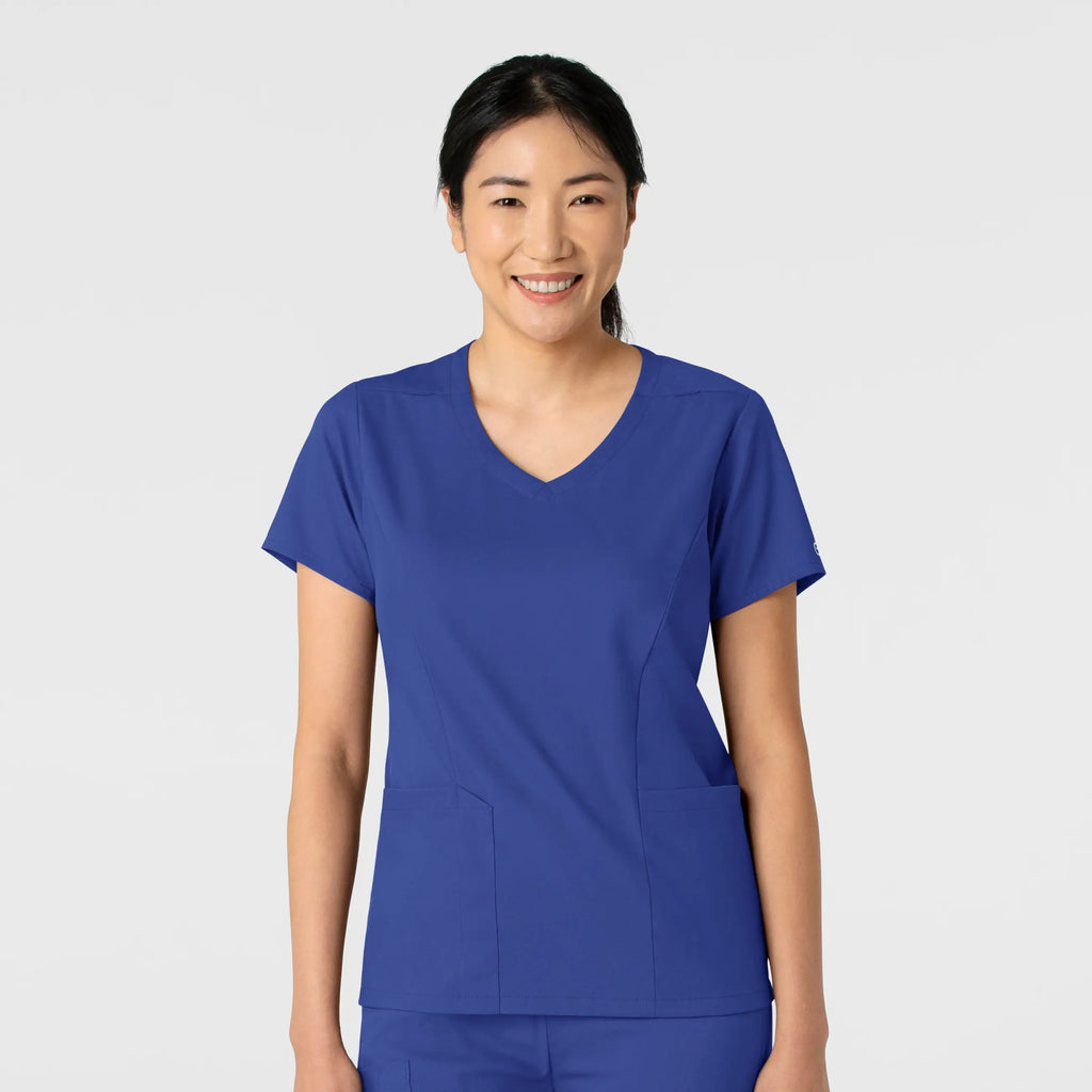 Wink Scrubs Women's 2-Pocket V-Neck Scrub Top Galaxy Blue | scrub-supply.com