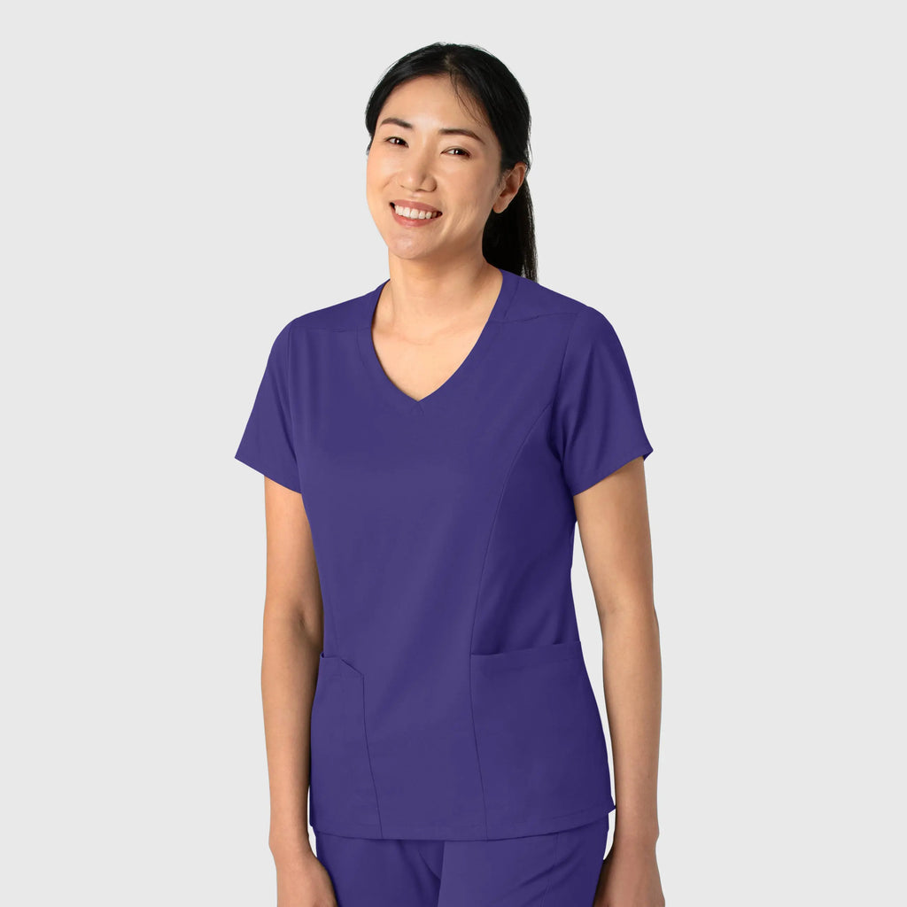 Wink Scrubs Women's 2-Pocket V-Neck Scrub Top Grape | scrub-supply.com