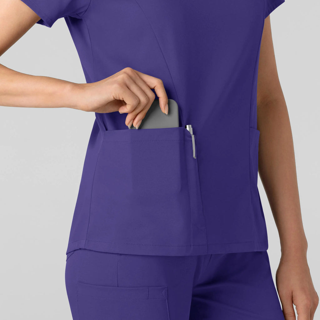 Wink Scrubs Women's 2-Pocket V-Neck Scrub Top Grape | scrub-supply.com