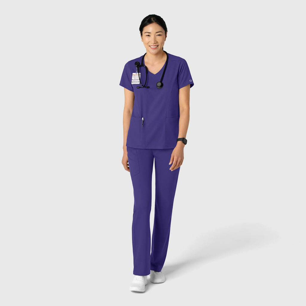 Wink Scrubs Women's 2-Pocket V-Neck Scrub Top Grape | scrub-supply.com