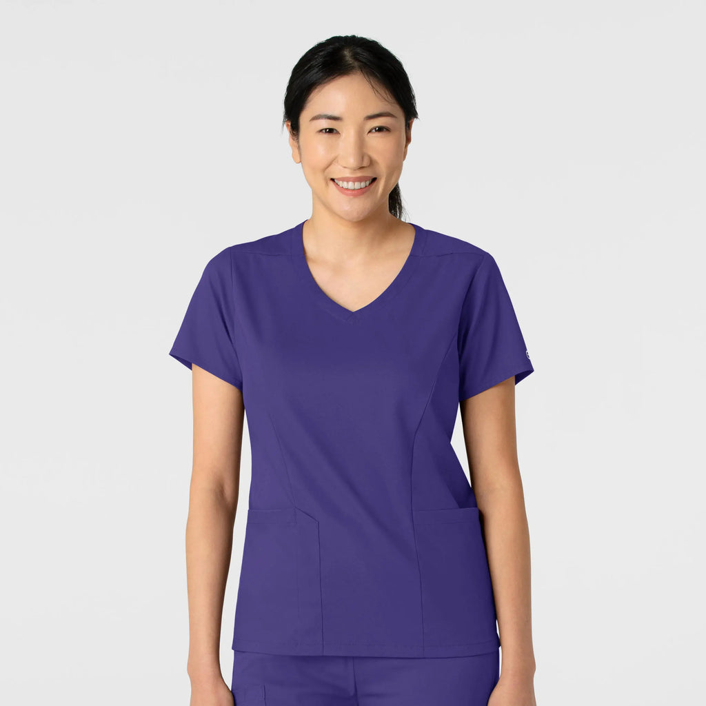 Wink Scrubs Women's 2-Pocket V-Neck Scrub Top Grape | scrub-supply.com