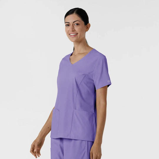 Wink Scrubs Women's 2-Pocket V-Neck Scrub Top Iris Purple | scrub-supply.com